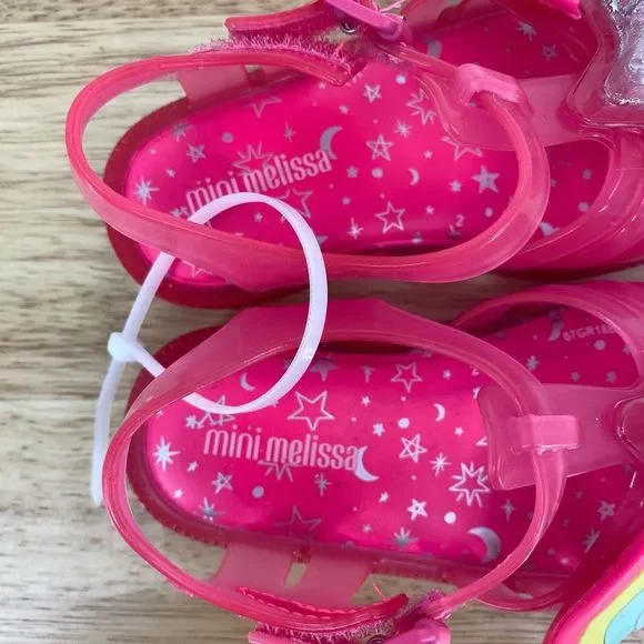 NWT Mini Melissa Possession II Jelly Sandal in Pink Happy Toddler Size 8 - Picture 8 of 8